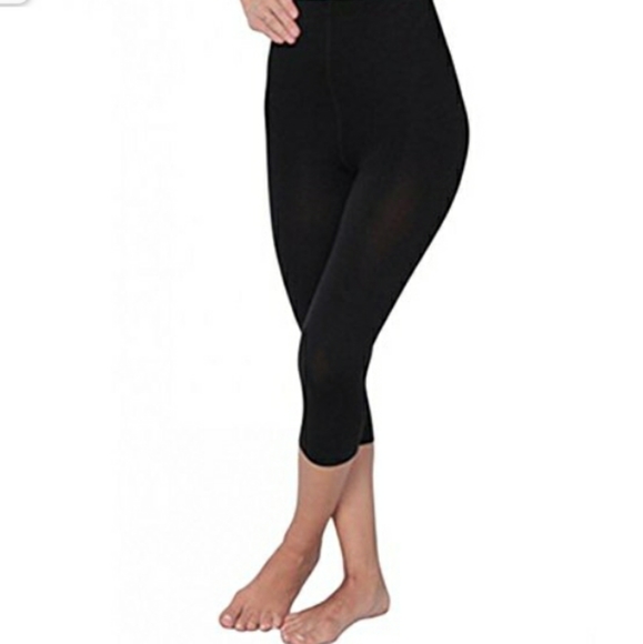 NWT L'EGGS Control Top Black Capri length women's Leggings/Tights~Medium~ - Picture 3 of 5